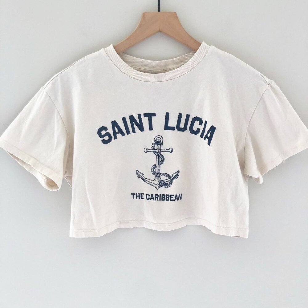 H&M Cropped St. Lucia Printed Shirt